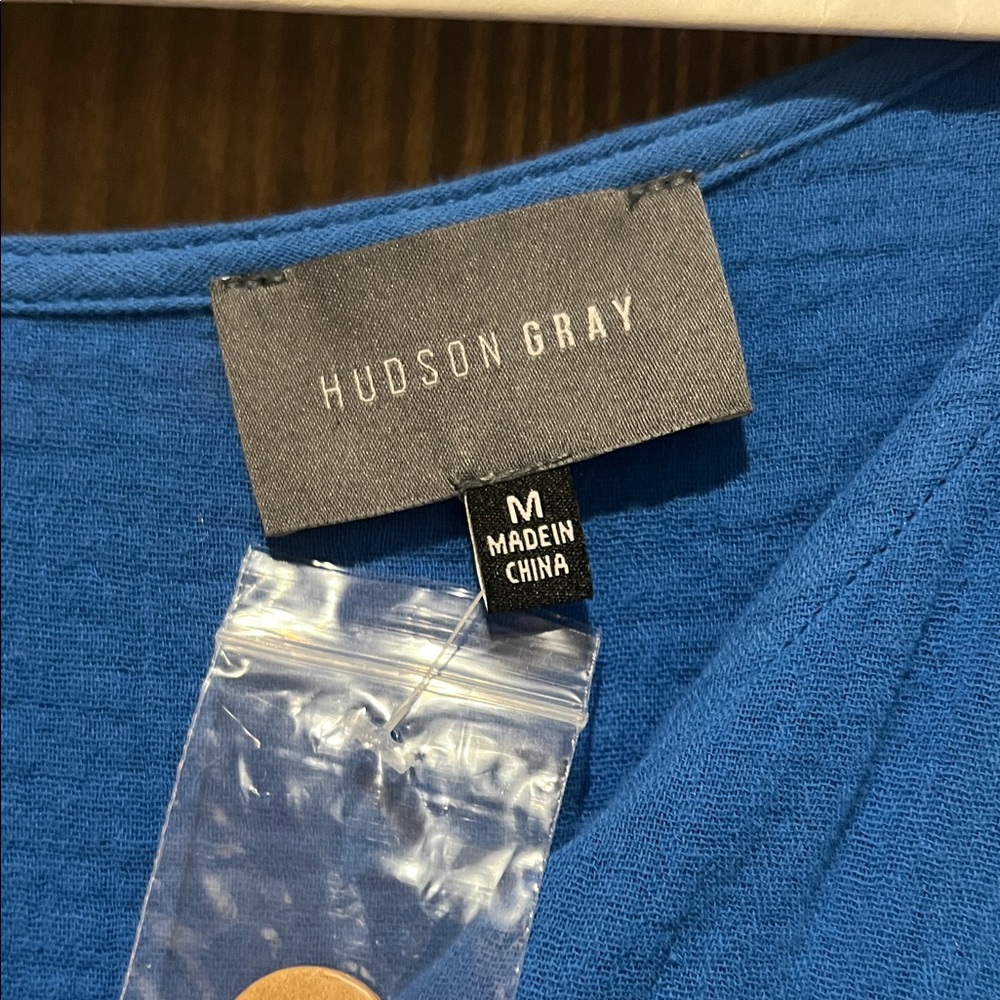 Blue Button-Down Mini Dress - Picture 3 of 4